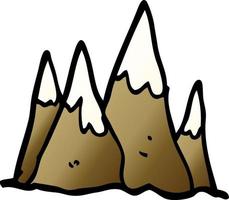 cartoon doodle mountain range vector