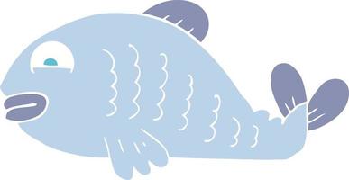 flat color illustration of a cartoon fish vector