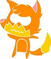 flat color style cartoon annoyed fox vector