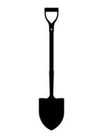 silueta de pala, ilustración de herramienta de mano de excavación y elevación vector