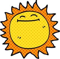 cartoon doodle shining sun vector