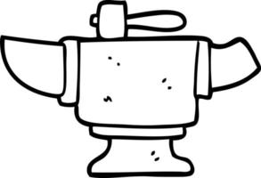 line drawing cartoon heavy old anvil vector