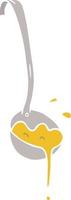 flat color style cartoon ladle of soup vector