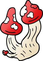 cartoon doodle deadly mushrooms vector