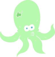 ilustración de color plano de un pulpo de dibujos animados vector