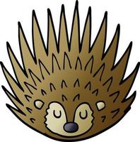 cartoon doodle spiky hedgehog vector