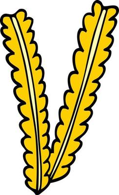 cartoon doodle strands of wheat