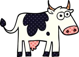 caricatura, garabato, granja, vaca vector