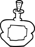 line drawing cartoon perfume bottle vector