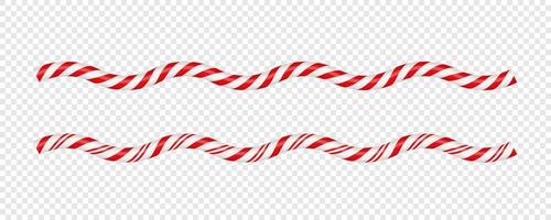 Christmas candy cane circle frame with red and white striped. Xmas border with striped candy lollipop pattern. Blank christmas and new year template. Vector illustration isolated on white background