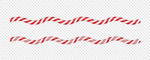 Christmas candy cane circle frame with red and white striped. Xmas border with striped candy lollipop pattern. Blank christmas and new year template. Vector illustration isolated on white background