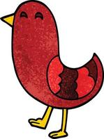 cartoon doodle red bird vector