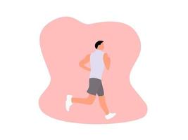 jogging man flat design vector illustration