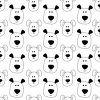 Cute seamless dog pattern with two funny doodle hand drawn dogs .Doodle vector illustration. Pattern for kids print, fabric, postcards