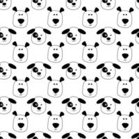 Cute seamless pattern with puppies in doodle style. Hand drawn background with dogs for kids, print, fabric. vector