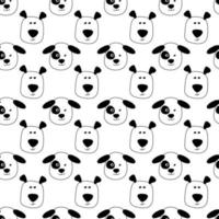 Cute seamless pattern with puppies in doodle style. Hand drawn background with dogs for kids, print, fabric. vector