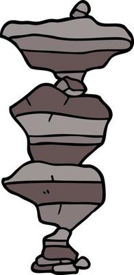 cartoon doodle boulders