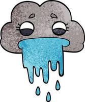 cartoon doodle rain cloud vector