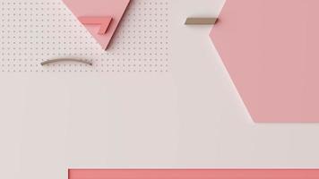 composition of geometric shapes with marble texture. pink pastel background design for poster. 3d rendering 4k video