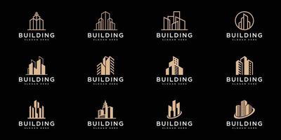 set of Building logo design vector