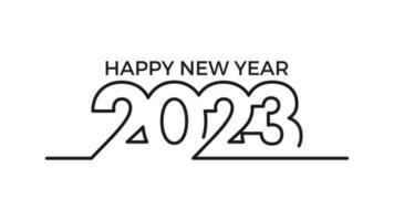 Happy new year 2023. The year 2023. Number 2023. Calendar 2023. 2023 text template. Number 2023 vector illustration. 2023 in line art style.