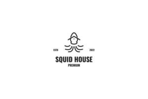 Squid house logo design vector illustration idea