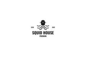 Squid house logo design vector illustration idea