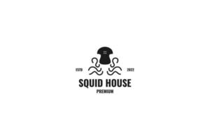 Squid house logo design vector illustration idea