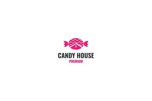 Flat candy house logo design vector