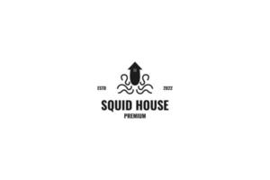 Squid house logo design vector illustration idea