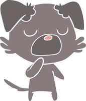 flat color style cartoon dog vector