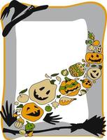 Frame for a photo card for a gift for Halloween. vector