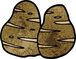 cartoon doodle potatoes vector