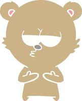 bored bear flat color style cartoon vector