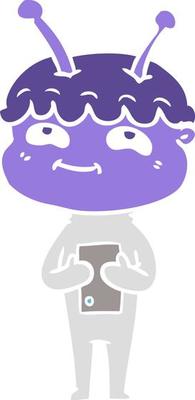 friendly flat color style cartoon spaceman