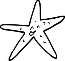line drawing cartoon star fish vector