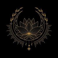 golden lotus logo design for tattoo corporate or company vector