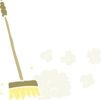 flat color illustration of a cartoon sweeping brush vector