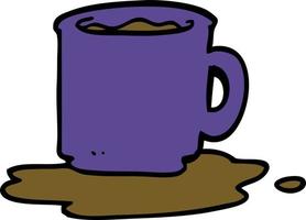 cartoon doodle mug of coffee vector