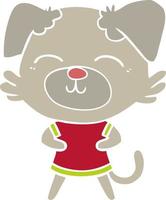 flat color style cartoon dog vector