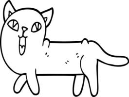 line drawing cartoon funny cat vector