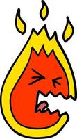 cartoon doodle hot angry flame vector