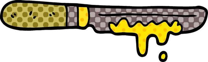 cartoon doodle butter knife vector