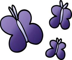 cartoon doodle butterflies vector