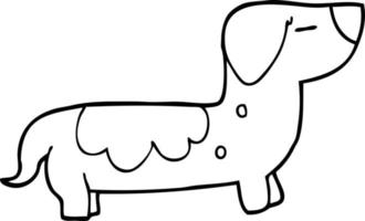 line drawing cartoon sausage dog vector