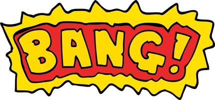 cartoon doodle word bang vector