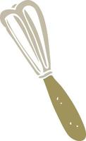 flat color illustration of a cartoon whisk vector