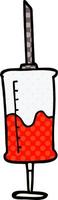 cartoon doodle syringe of blood vector