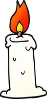 cartoon doodle burning candle vector