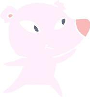 cute flat color style cartoon bear vector